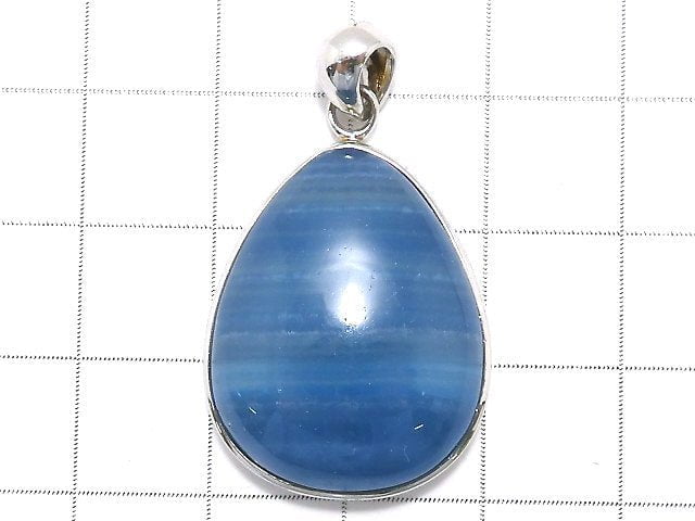 [Video][One of a kind] Natural Blue Calcite AAA Pendant Silver925 NO.8