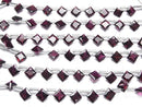 [Video]High Quality Pink Purple Garnet AAA Diamond Princess Cut 8x8mm 1strand (8pcs)