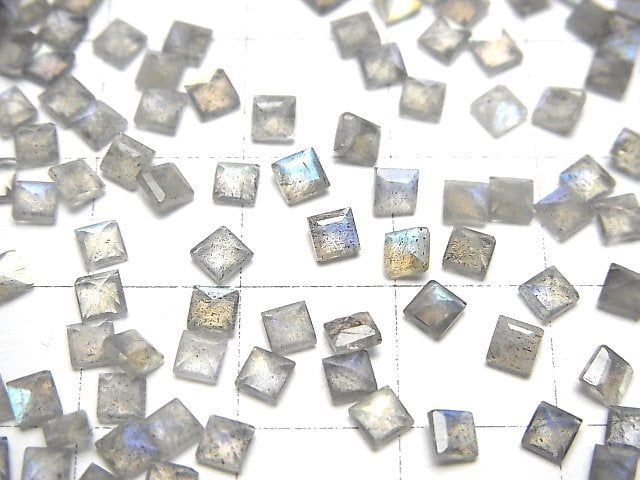 [Video]High Quality Labradorite AAA- Loose stone Square Faceted 3x3mm 10pcs