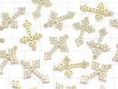 Metal parts 26x16mm Cross gold color (with CZ) 1pc