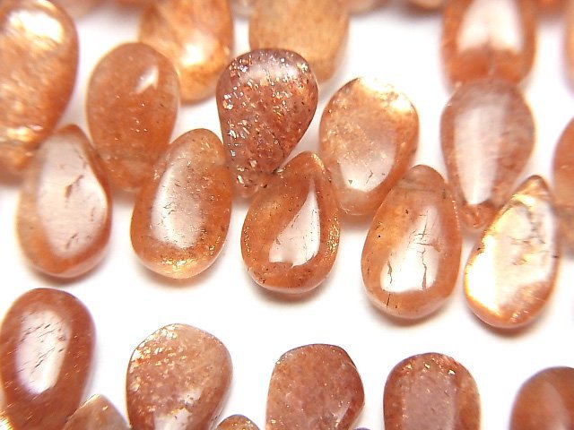 Pear Shape, Sunstone Gemstone Beads