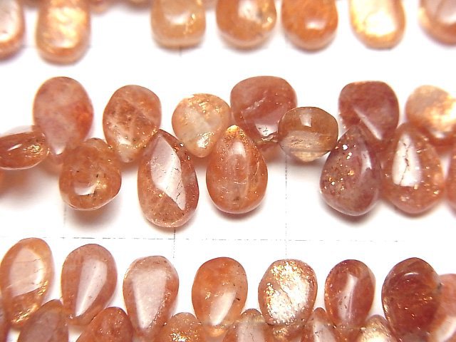 [Video]Sunstone AA++ Pear shape (Smooth) 1strand beads (aprx.7inch/18cm)