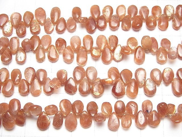 [Video]Sunstone AA++ Pear shape (Smooth) 1strand beads (aprx.7inch/18cm)