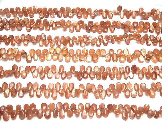 [Video]Sunstone AA++ Pear shape (Smooth) 1strand beads (aprx.7inch/18cm)