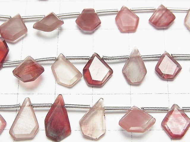 [Video] Mongolian Andesine AA++ Rough Slice Faceted 1strand (14pcs )