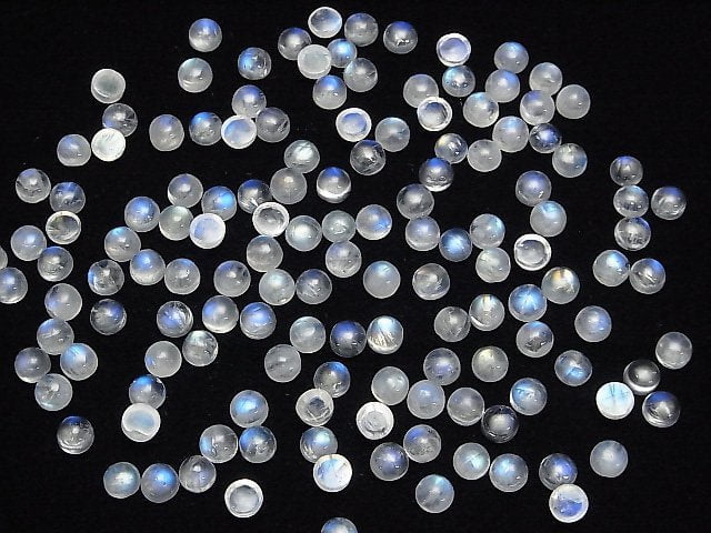 [Video]Rainbow Moonstone AA++ Round Cabochon 5x5mm 10pcs