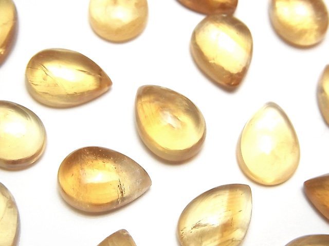 Cabochon, Citrine, Pear Shape Gemstone Beads