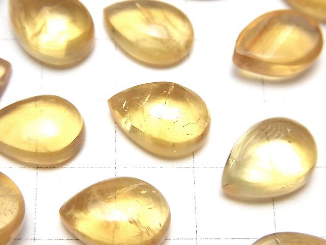 [Video]Citrine AA++ Pear shape Cabochon 14x10mm 2pcs