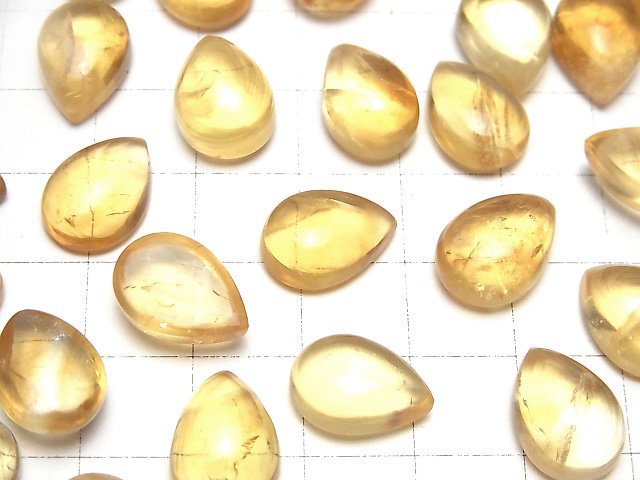 [Video]Citrine AA++ Pear shape Cabochon 14x10mm 2pcs