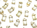 Bezel Setting, Lemon Quartz, Rectangle Gemstone Beads