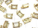 [Video]High Quality Lemon Quartz AAA Bezel Setting Rectangle Faceted 6x4mm 18KGP 2pcs