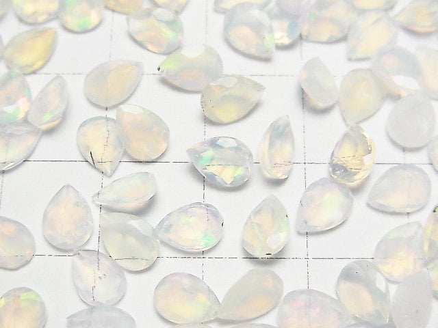 [Video]High Quality Ethiopian Opal AAA Loose stone Pear shape Faceted 7x5mm 3pcs