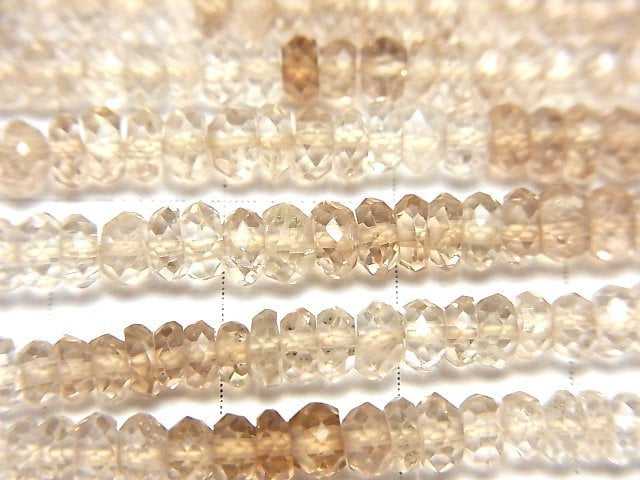 [Video]High Quality Brown Topaz AAA Faceted Button Rondelle 1strand beads (aprx.12inch/29cm)