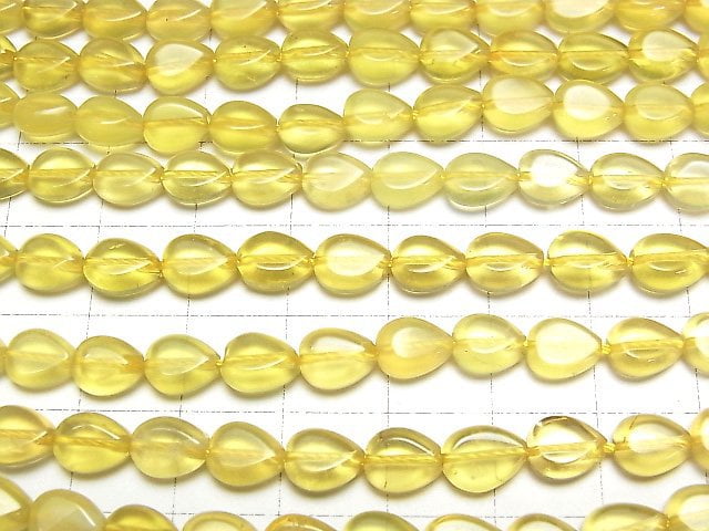 [Video]Yellow Opal AA++ Vertical Hole Pear shape (Smooth) 8x6mm 1strand beads (aprx.7inch/18cm)