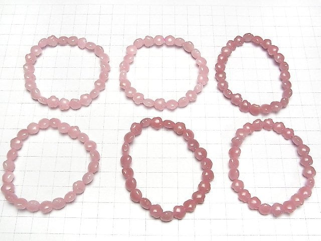 [Video] Guava Quartz AAA- Flower Shape 8x8mm Bracelet