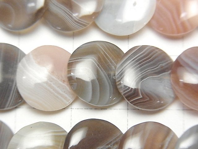 [Video]Botswana Agate Coin 12x12mm half or 1strand beads (aprx.15inch/38cm)