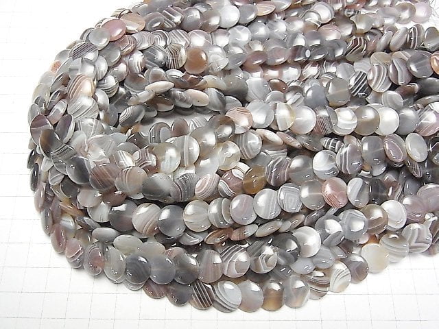 [Video]Botswana Agate Coin 12x12mm half or 1strand beads (aprx.15inch/38cm)