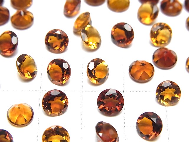 [Video]High Quality Madeira Citrine AAA Loose stone Round Faceted 6x6mm 2pcs