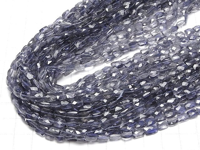 [Video]High Quality Iolite AA+ Faceted Rectangle 1strand beads (aprx.12inch/30cm)