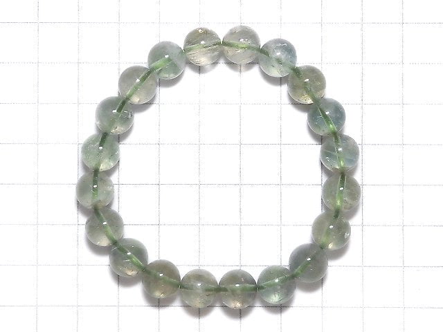 [Video][One of a kind] High Quality Green Sunstone Round 9.5mm Bracelet NO.10