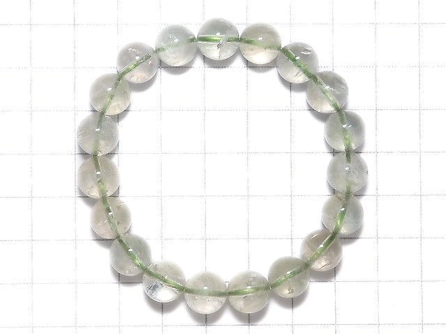 [Video][One of a kind] High Quality Green Sunstone Round 9.5mm Bracelet NO.12