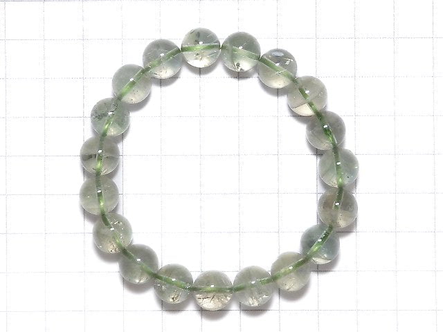 [Video][One of a kind] High Quality Green Sunstone Round 10mm Bracelet NO.13