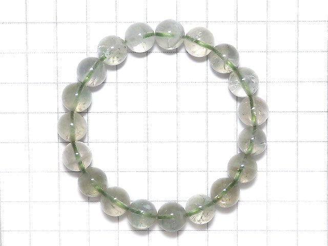 [Video][One of a kind] High Quality Green Sunstone Round 10mm Bracelet NO.14