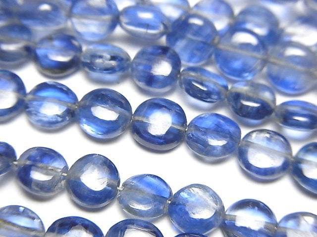 Coin, Kyanite Gemstone Beads