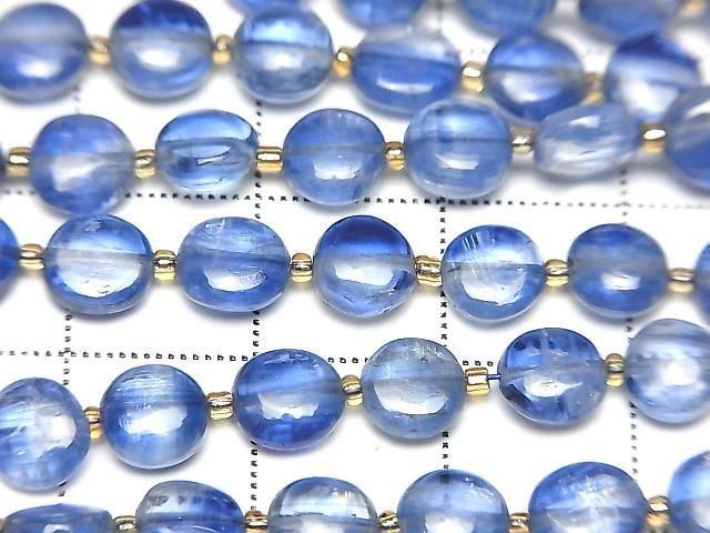 [Video] High Quality Kyanite AA++ Coin Half or 1 Strand Beads (approx. 13 inches/32 cm)