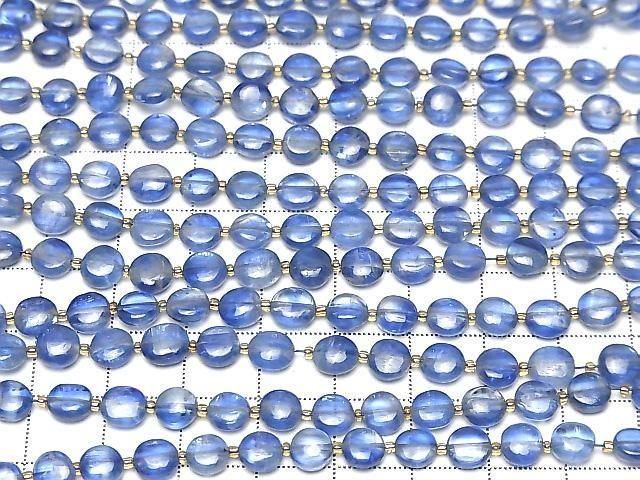 [Video] High Quality Kyanite AA++ Coin Half or 1 Strand Beads (approx. 13 inches/32 cm)