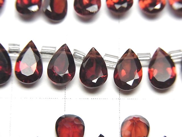 [Video]High Quality Mozambique Garnet AAA Pear shape Faceted 8x5mm half or 1strand (28pcs )