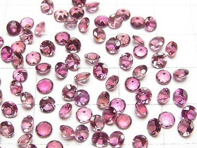 [Video]High Quality Pink Tourmaline AAA Loose stone Round Faceted 4x4mm 2pcs