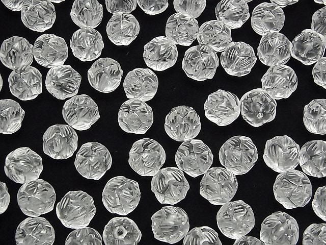 [Video] Crystal AAA Vertical Hole Lotus Carving 12mm 1pc