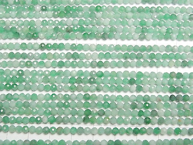 [Video]High Quality! Brazilian Emerald AAA- Faceted Round 3mm half or 1strand beads (aprx.15inch/37cm)