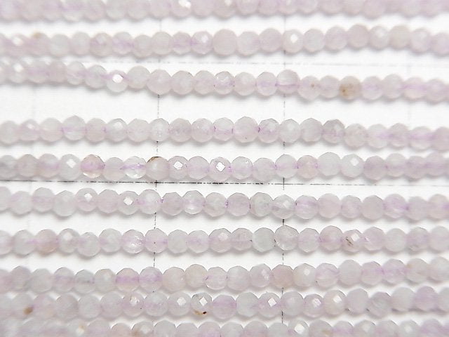 [Video] High Quality! Nigeria Kunzite AA Faceted Round 2mm 1strand beads (aprx.15inch/37cm)