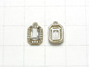 Metal parts charm with CZ octagon 9x7mm gold color 2pcs