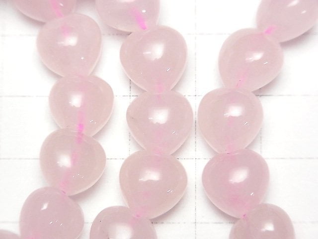 [Video] Rose Quartz AA++ Vertical Hole Heart Shape 10x10x8mm Bracelet