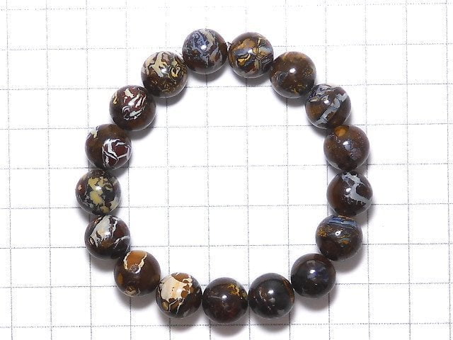 [Video][One of a kind] Australia Boulder Opal AA++ Round 11.5mm Bracelet NO.9