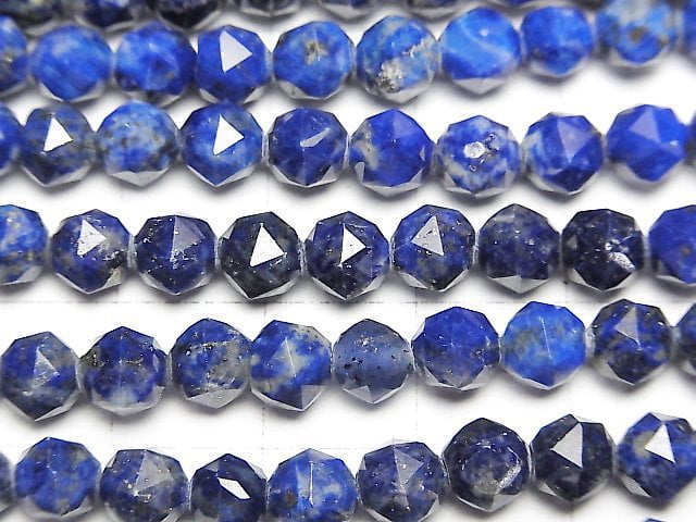 [Video]High Quality! Lapislazuli AA Star Faceted Round 6mm 1strand beads (aprx.15inch/37cm)