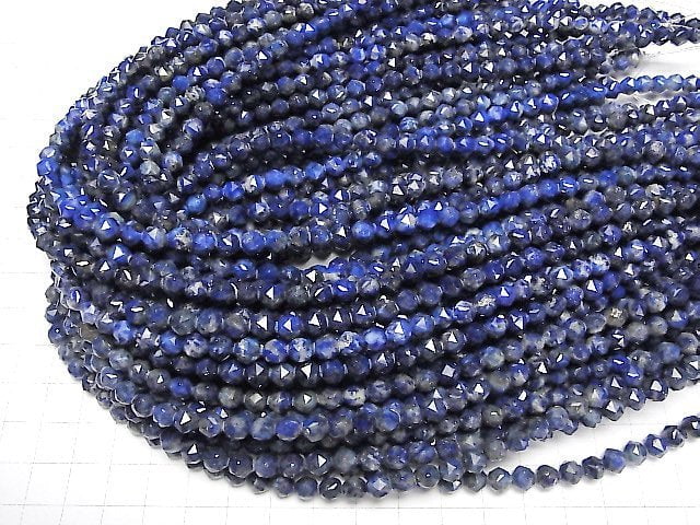 [Video]High Quality! Lapislazuli AA Star Faceted Round 6mm 1strand beads (aprx.15inch/37cm)