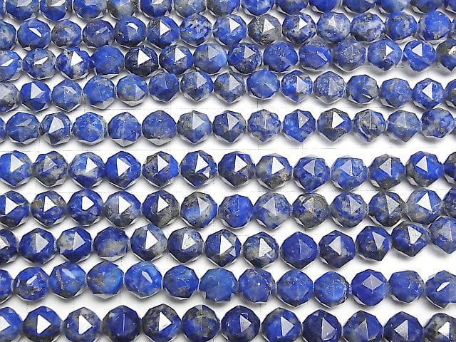 [Video]High Quality! Lapislazuli AA Star Faceted Round 8mm 1strand beads (aprx.15inch/37cm)