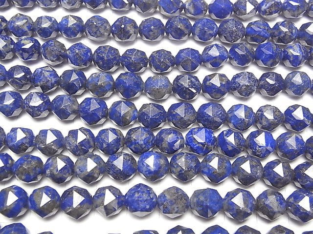 [Video] High Quality! Lapislazuli AA Star Faceted Round 10mm 1strand beads (aprx.15inch/37cm)