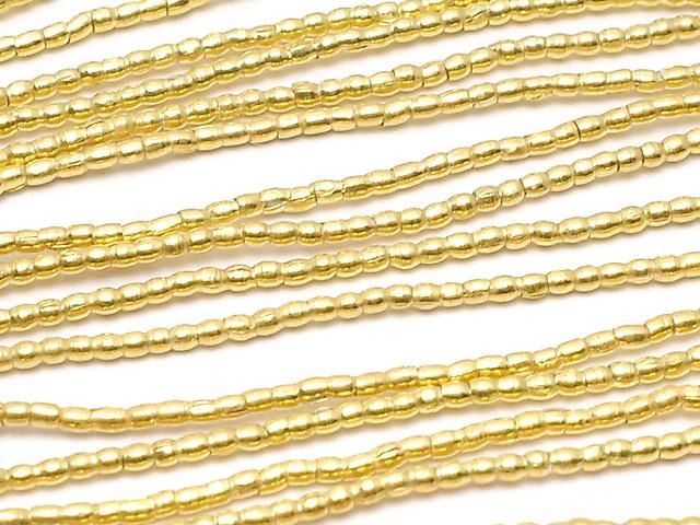 Karen Silver Tube 1.2x1.2x1.2mm 18KGP 1/4 or 1-strand beads (approx. 26 inches/64 cm)