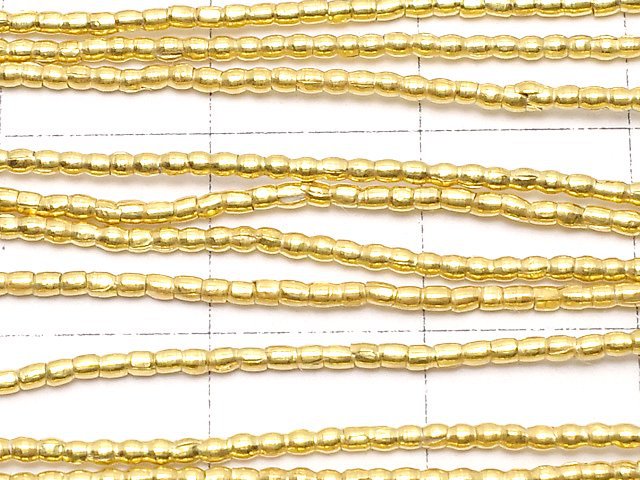 Karen Silver Tube 1.2x1.2x1.2mm 18KGP half or 1strand beads (aprx.25inch/62cm)