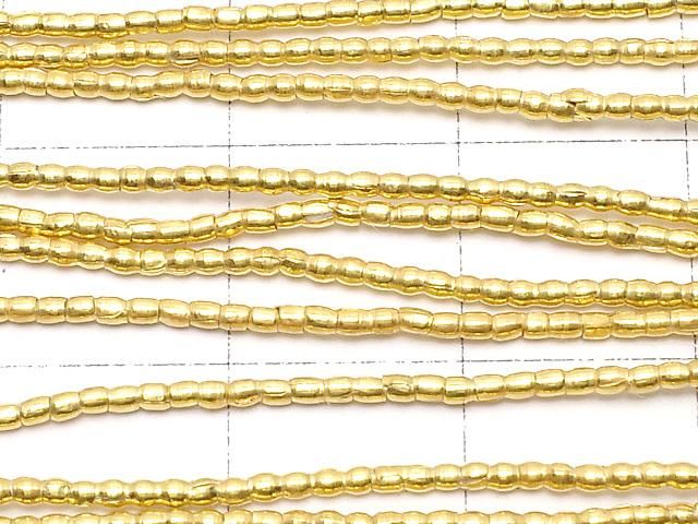 Karen Silver Tube 1.2x1.2x1.2mm 18KGP 1/4 or 1strand beads (aprx.26inch/64cm)