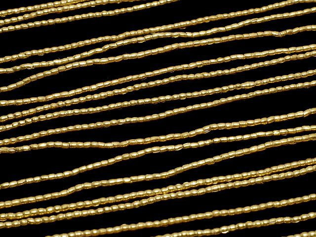 Karen Silver Tube 1.2x1.2x1.2mm 18KGP half or 1strand beads (aprx.25inch/62cm)