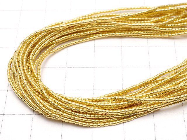 Karen Silver Tube 1.2x1.2x1.2mm 18KGP half or 1strand beads (aprx.25inch/62cm)