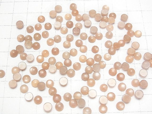 [Video] Peach Moonstone AAA- Round Cabochon 5x5mm 10pcs