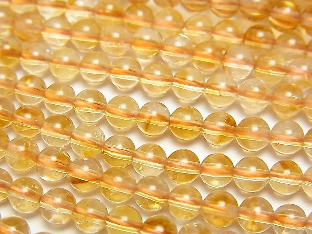 Citrine, Round Gemstone Beads