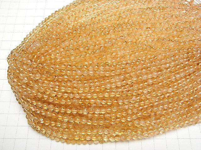 [Video]Phantom Citrine AA+ Round 4.5mm 1strand beads (aprx.15inch/36cm)